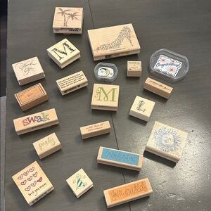 20 Assorted Decorative Rubber Stamps